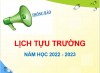 Thông báo lịch tựu trường năm học 2022-2023