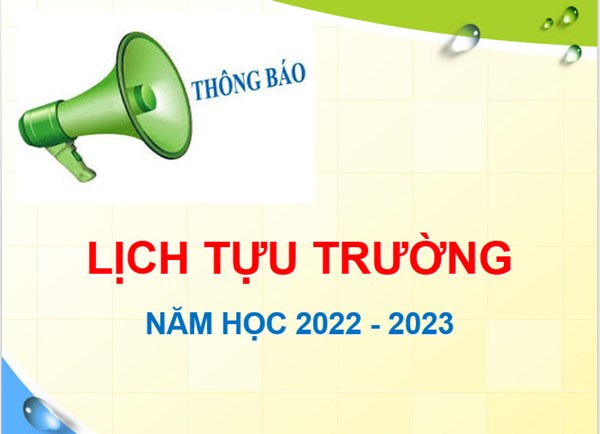 Thông báo lịch tựu trường năm học 2022-2023